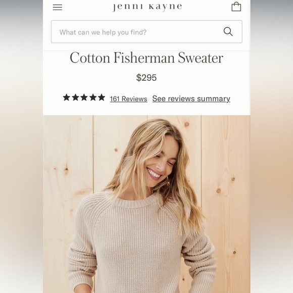 Jenni Kayne Cotton Fisherman Crewneck Knit Sweater Oatmeal - Picture 10 of 10